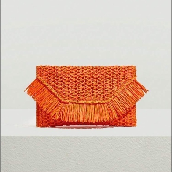 Fringe Decor Envelope Woven Bag - Picture 5 of 16